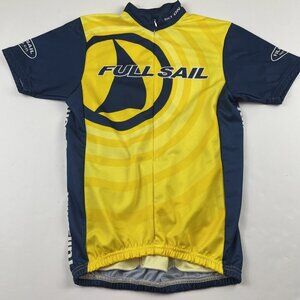 Pace Sportswear Full Sail Brewing Cycling Jersey Men's S Blue Yellow Zip Front